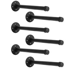 6 Pack Industrial Pipe Shelf Brackets 12 Inches Iron Pipe Floating Shelf Bracket picture