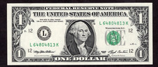 1993 $1 SAN FRANCISCO FRN. Crisp & Uncirculated Banknote. L/K Block. picture