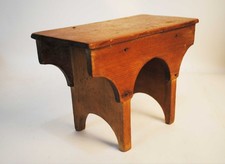 ANTIQUE 1800S STEP FOOT STOOL,  ORIGINAL FARM WOOD STOOL picture