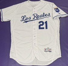 Game Worn 2017 Dale Sveum Kansas City Royals Jersey Hispanic Heritage Los Reales picture
