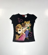 Y2K Alvin & the Chipmunks The Chipettes Kids Girls Shirt Black 7/8 Vintage Rare picture