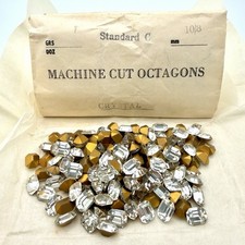 Vintage Czech Clear Glass Octagon Point Back Rhinestones 10x8mm 1 Gross (144) picture