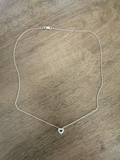 Robert Coin Diamond Heart Pendant Necklace 18K White Gold picture