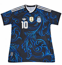 adidas Argentina Lionel Messi #10 Soccer Jersey Black Blue White SIZE XL picture