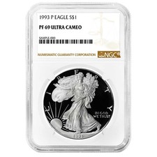 1993-P Proof $1 American Silver Eagle NGC PF69UC Brown Label picture