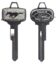 Original Old Pony Style Car Key Blank Fits 1965 1966 Ford Mustang picture
