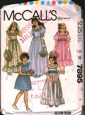 7895 Vintage McCalls SEWING Pattern Girls 1980s Flower Girl Dress Gown Formal 6 picture