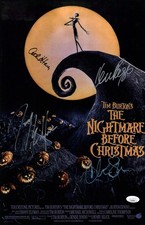 Disney Nightmare Before Christmas 11x17  Cast x4 Signed Photo JSA Cert Auto picture