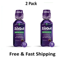 Vicks ZzzQuil Nighttime Sleep Aid Liquid Diphenhydramine HCI 50mg 12 Fl oz  2 Pk picture