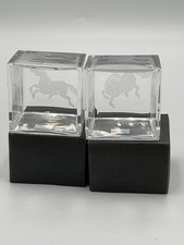 Vintage Hoya Crystal Rearing Horse Paperweight With Original Box, Japan, 2x2x1.5 picture