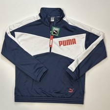 Puma Archive T7 Half Zip Crew Men's Medium NWT Blue White Orange $70 picture