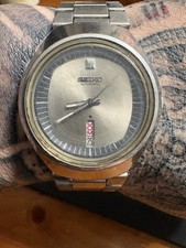 Vintage 1986 Seiko Automatic 6309-8079 Silver Sunburst Day/Date Men's Watch RUNS picture