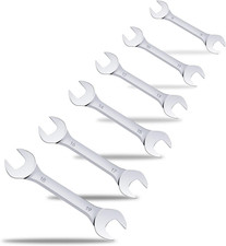 6Pcs Super Thin Open End Wrenches Set, Premium Mirror Polish Metric Silver picture
