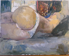 Boudoir Fauvist Figure Gothic Oil Painting on 16”x20” Canvas Original Signed picture