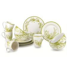 16pc Porcelain Dinner Service Set Dinnerware for 4 Persons LILY OF THE VALLEY picture