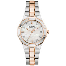 Bulova Prestige 98P235 Women Quartz Watch Pearl Dial Stainless Steel Bracelet picture