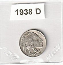 1938-D Buffalo Nickel ~ Almost Uncirculated+ (AU+) Better Date #124 picture