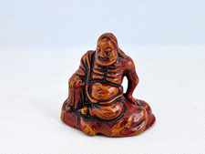 18th C Japanese Negoro Lacquer Wood Netsuke Rakan Arhat Edo Period picture
