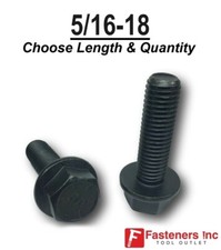 5/16-18 Grade 8 Flange Frame Bolt Black Phosphate & Oil (All Sizes & Qty's 5/16