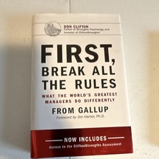 Gallup Press First, Break All the Rules by Buckingham & Coffman 2016 HC DJ picture