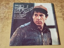 autographed 1980s vg++ Paul Simon – Late In The Evening  sleeve only 45 picture