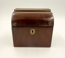 Antique Box Waterfall Front Mahogany Wood Earlier 19th C w/ Stamp picture