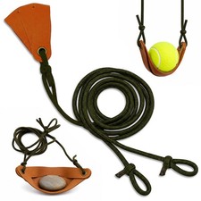 Shepherd-Sling for Rock Throwing - Handmade Paracord Leather Throwing Sling S... picture
