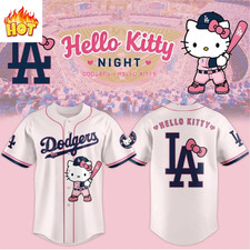 HOT La Dodgers x Hello Kitty Night 2026 Baseball Jersey in Pink S-5XL. picture