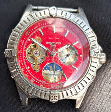 Breitling Chronomat Automatic Swiss Made Red Dial Date SS Bracelet 50m picture