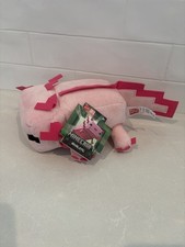 Mattel Mojang Minecraft Pink Axolotl Plush Stuffed Animal NWT picture