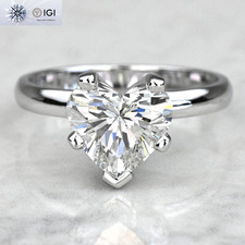 IGI 2.50Ct F VS1 Heart Cut Lab Grown Diamond Engagement Ring Solid 950 Platinum picture