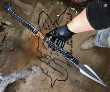 Custom Handmade D2 Steel Full Tang Hunting Viking Spear For Outdoor Camping picture