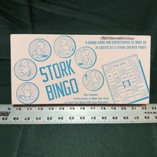 VINTAGE 1957 LEISTER - STORK BINGO GAME -BABY SHOWER - COMPLETE -  picture