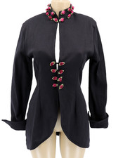 Vtg Fredericks of Hollywood Whimsigoth Romantic 90s Fairy Jacket Sz Medium Roses picture