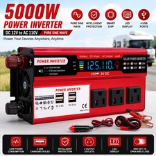 5000W Car Power Inverter DC 12V To AC 110V Pure Sine Wave Solar 4 USB Converter picture
