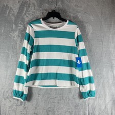 Columbia Womens Trek Seasonal Ft Graphic Crew Sweatshirt Small Green‎ Stripe NWT picture