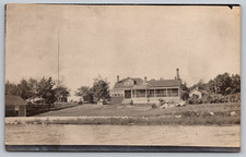 RPPC VINTAGE OLD OUTDOOR POSTCARD REAL PHOTO PICTURE HOME LAKE WATER LANDSCAPE picture