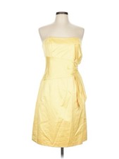 NEW BCBG Paris Strapless Sheath Dress 10 Saffron Yellow Ruched Cocktail NWT $210 picture