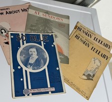 5 Vintage 1920s Sheet Music Lot Irving Berlin Russian Lullaby Jazz Age Songs picture