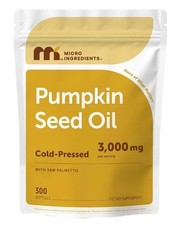 Micro Ingredients 300 Softgels Pumpkin Seed Oil with Saw Palmetto,Cold Pressed picture