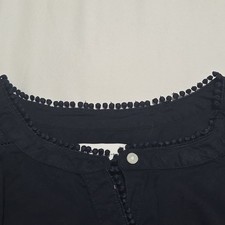 Sonoma Womens 2X Button Front Blouse Navy Blue picture