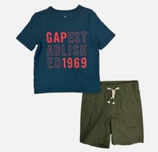 GAP Boy's 2-Piece Short Sleeve T-Shirt & Shorts Outfit Set, NEW WITH TAGS picture