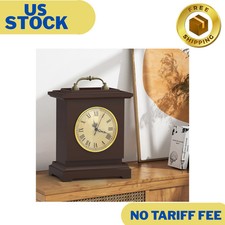Vintage Wooden Mantel Clock with Hidden Secret Safe Compartment for Valuables picture