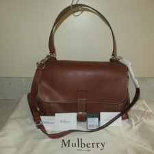 NEW Mulberry Chiltern Satchel Silver Buckle Brown Leather Shoulder Handle Bag picture