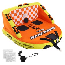 VEVOR Inflatable Towable Tube for Boating 1-2 Rider with Deck Seats and Backrest picture