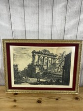 RARE Vintage Giovanni Battista Piranesi Etching Of “Temple Of Concord”. Framed. picture