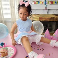 Huge 30in Artist Painted Reborn Baby Finished Doll Toddler Girl Rooted Long Hair picture