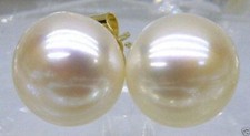 Wholesale AAA Akoya 9-10mm White Pearl Earrings 14k Gold Limited Time Promotion picture
