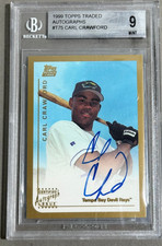 1999 Topps Traded #T75 Carl Crawford Auto Rookie BGS 9 MINT. Tampa Devil Rays picture