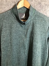 Johnny-O Shirt Mens Large Green Heather 1/4 Zip Performance Activewear picture